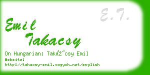 emil takacsy business card